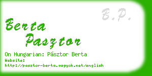 berta pasztor business card