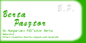 berta pasztor business card